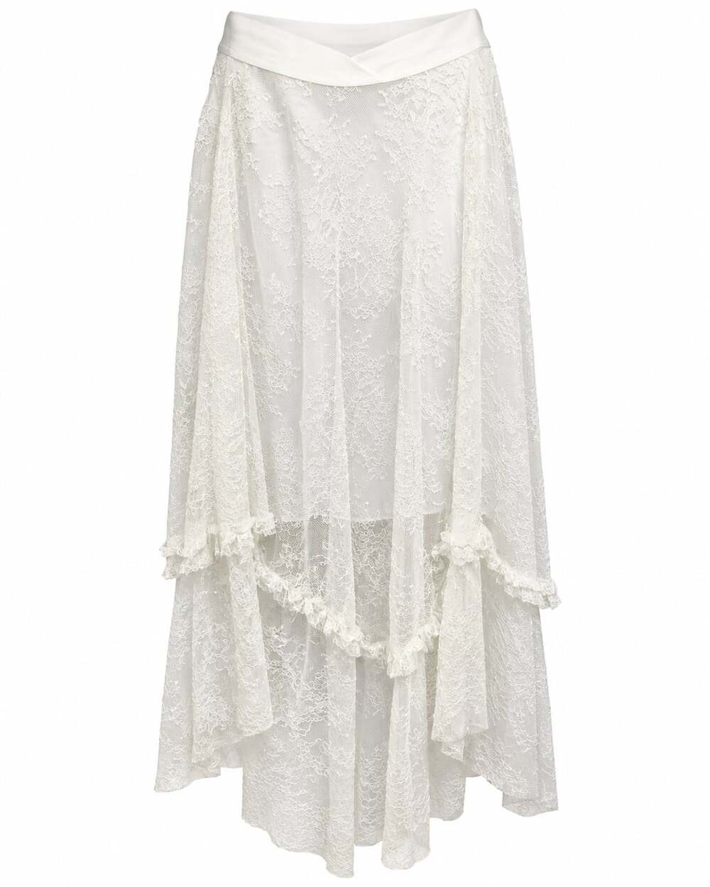 AllSaints Josie Lace Skirt Size US 12 White Midi